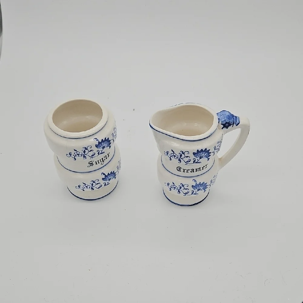 Vintage Blue and White Floral Serveware Set
